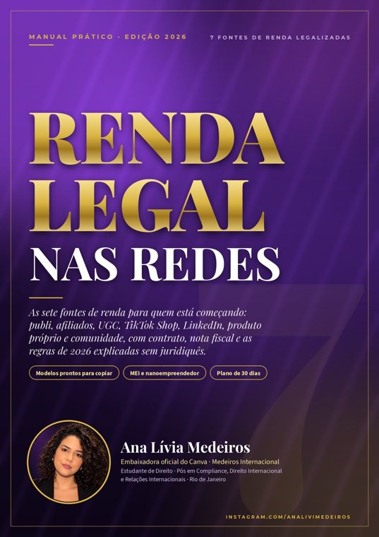 Capa do Renda Legal nas Redes